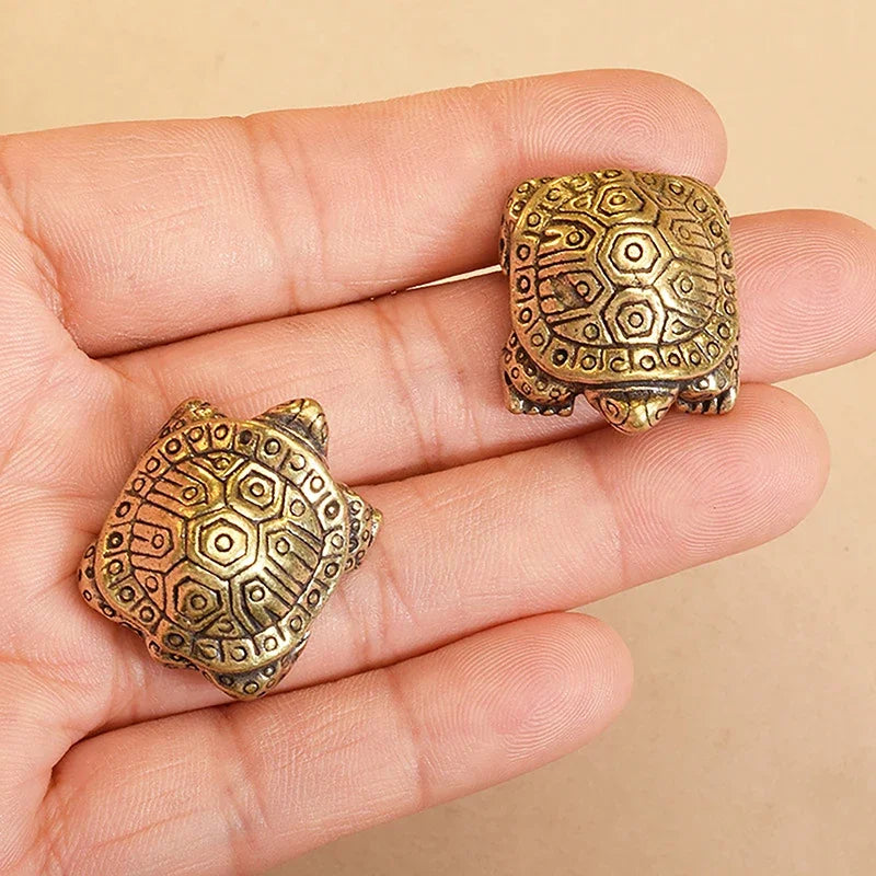 Retro Copper Turtle Figurine Home Decor and Fengshui Ornament - Brings Health and Longevity