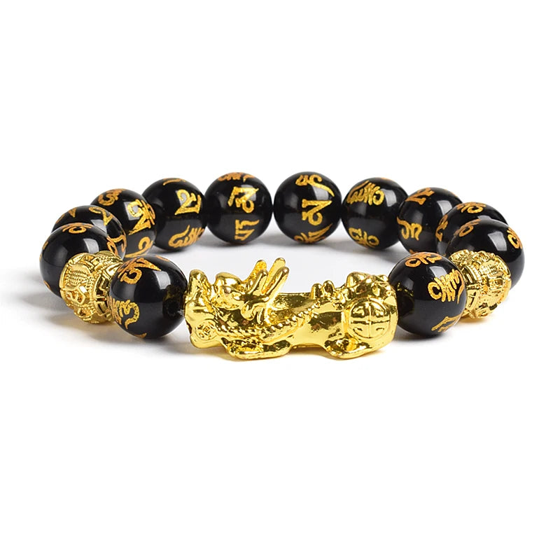 Fengshui Pixiu Tiger Eye Stone/Obsidian Beads Bracelet-Attracts wealth luck