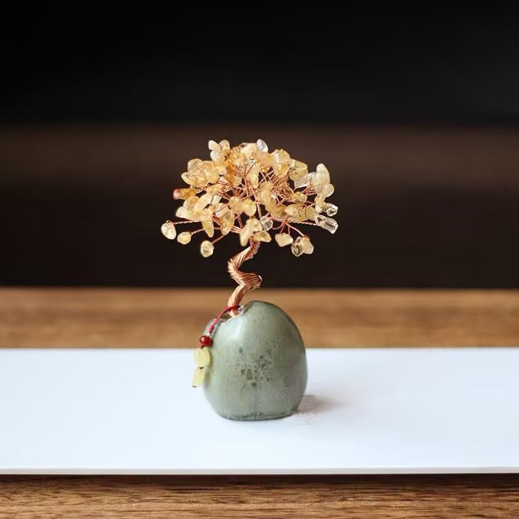 Natural Citrine Pachira Macrocarpa Lucky Ornaments