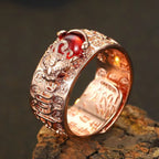 Vintage Pixiu Heart Sutra Ring