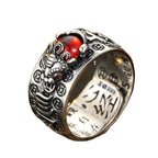 Vintage Pixiu Heart Sutra Ring