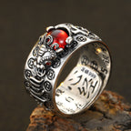 Vintage Pixiu Heart Sutra Ring
