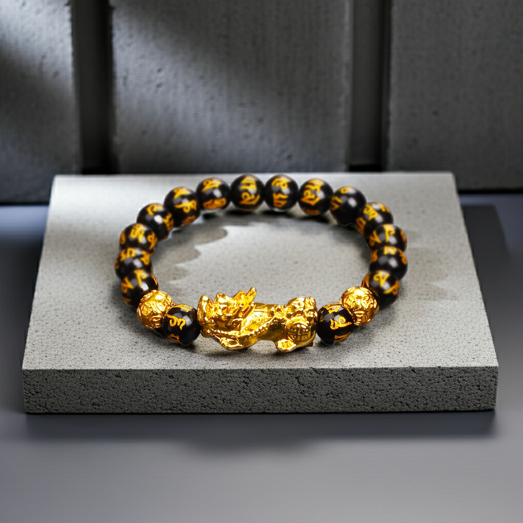 Pixiu Scripture Beads Bracelet-Attracts Wealth